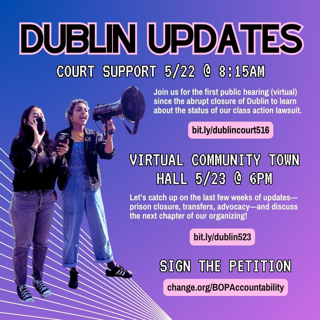 Virtual Town Hall Updating FCI-Dublin Abuse Survivors Lawsuit