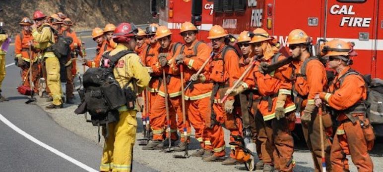 Incarcerated Firefighters during Southern California Wildfires in January 2024 (Photo: Cal Matters)
