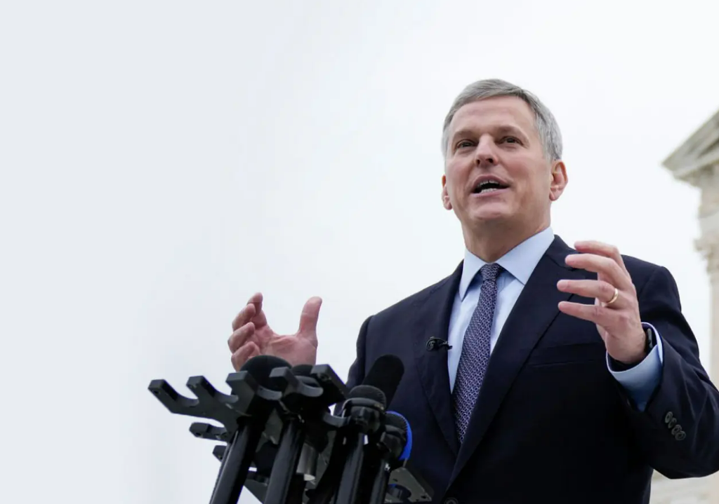 North Carolina Governor Josh Stein speaks at a lectern (photo: JoshStein.org)