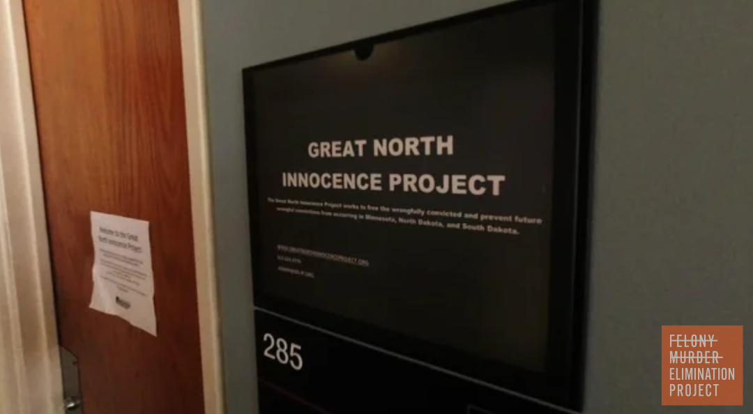 Doorplate for Great North Innocence Project in Minneapolis, MN (Photo: WCCO TV/CBS News Minnesota)