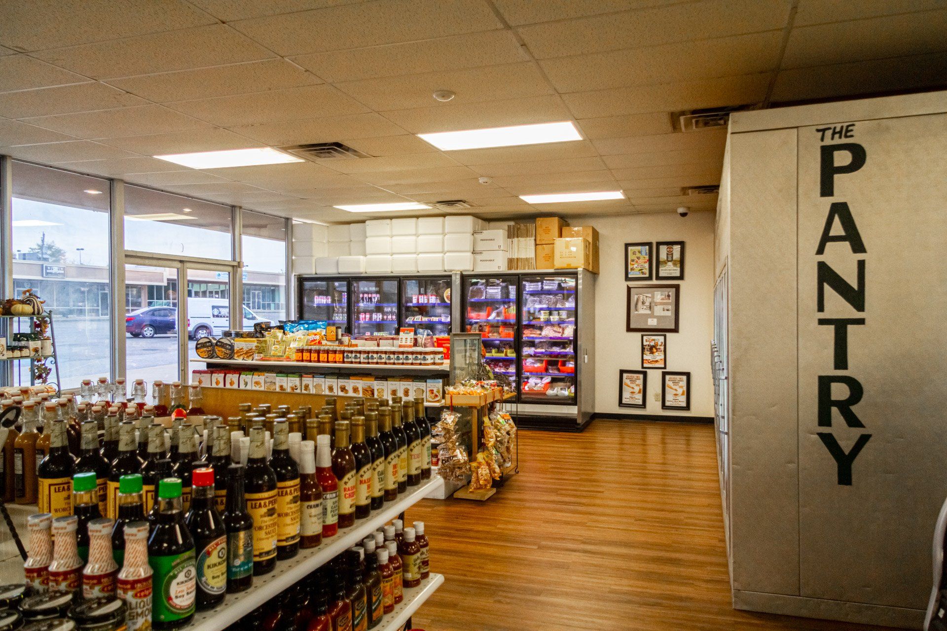 A store with a sign that says the pantry on it