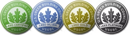 A set of four logos for the us green building council