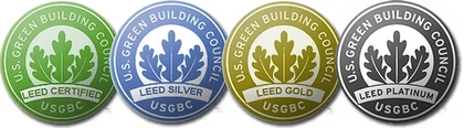 A set of four logos for the us green building council