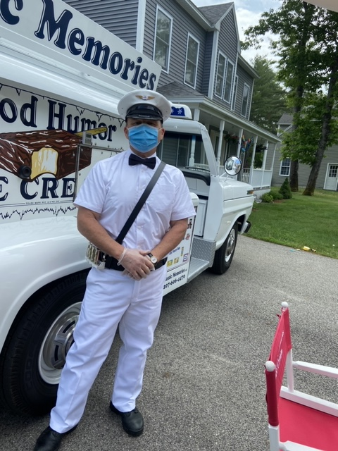 person standing in front of ice cream truck