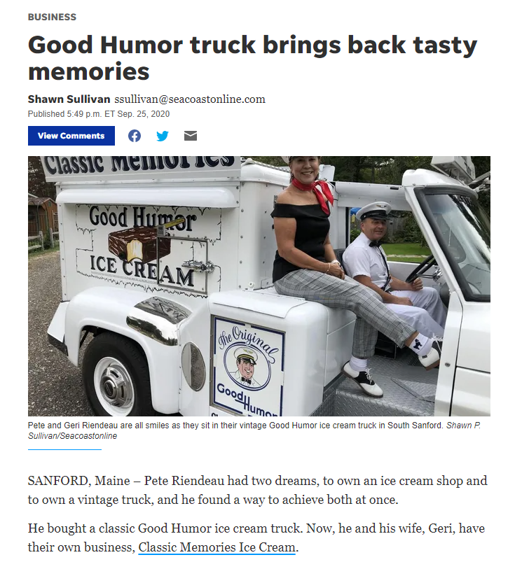 Classic Memories Ice Cream news feature image