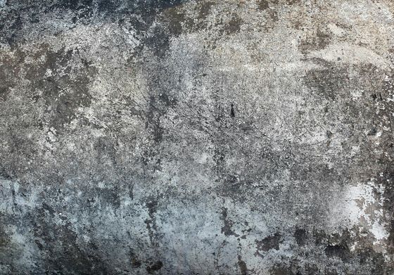 Weathered, gray concrete surface with patches of white and dark gray discoloration.