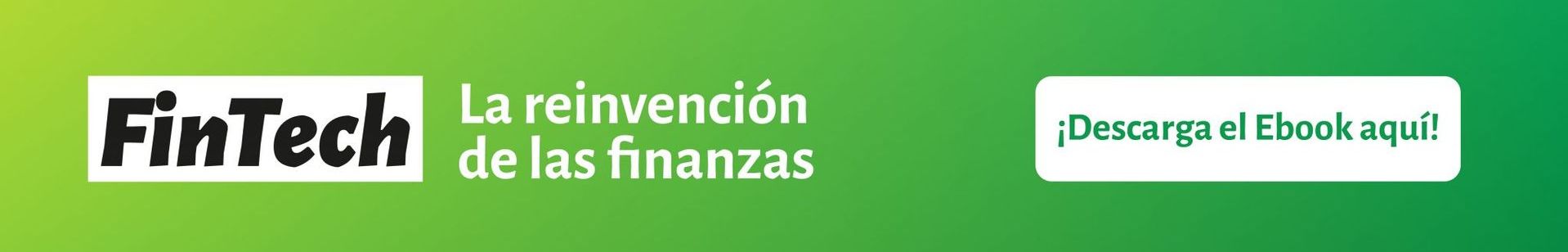 A green and white logo for fintech la reinvencion de las finanzas