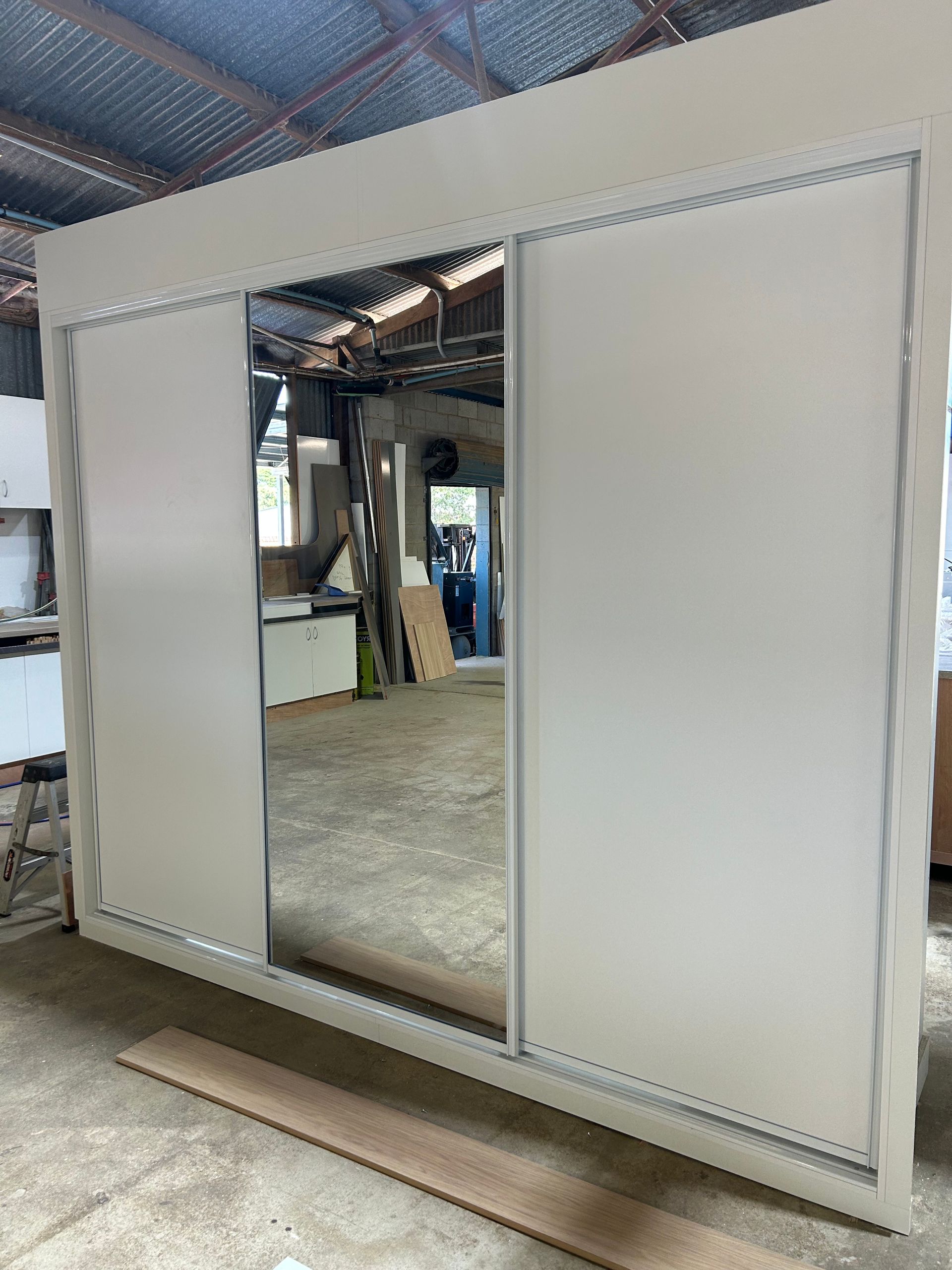 3 Door Sliding Wardrobe in all white- Cabinet-making in Mareeba, QLD SWD - Cabinet-making in Mareeba, QLD