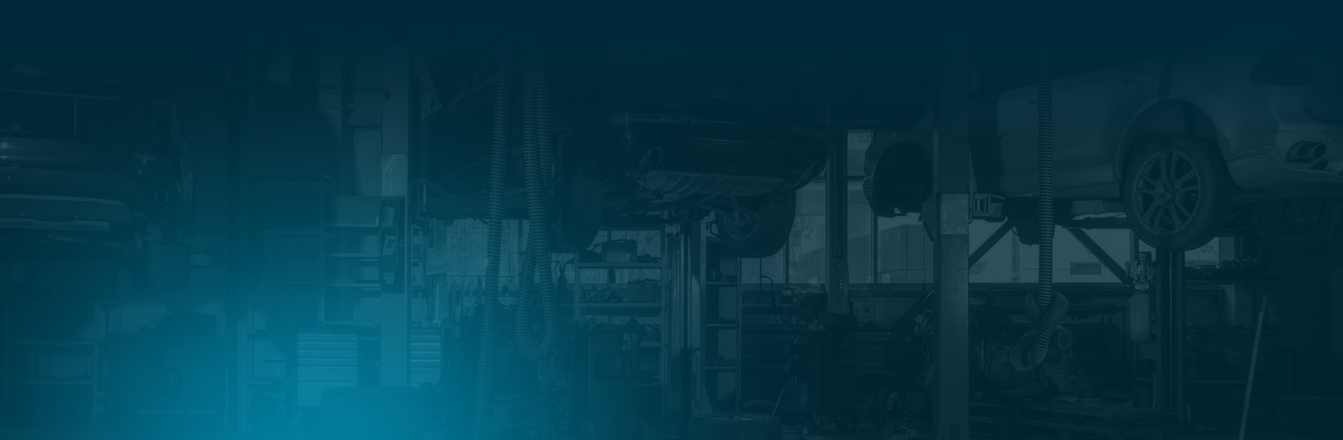 Dark blue, abstract background with faded building outlines.