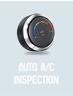 Auto A/C control knob with temperature gauge, for auto A/C inspection services.