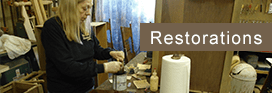 Woman Restoring Wood — Furniture Repair Shop in Hummelstown, PA