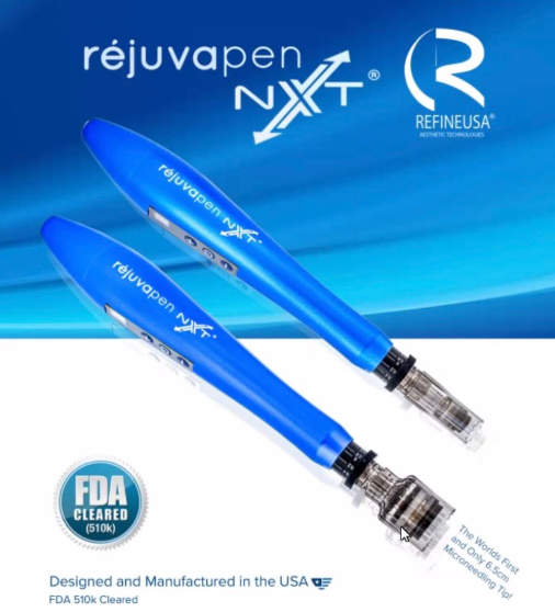 A pair of blue rejuvvapen nxt in a box