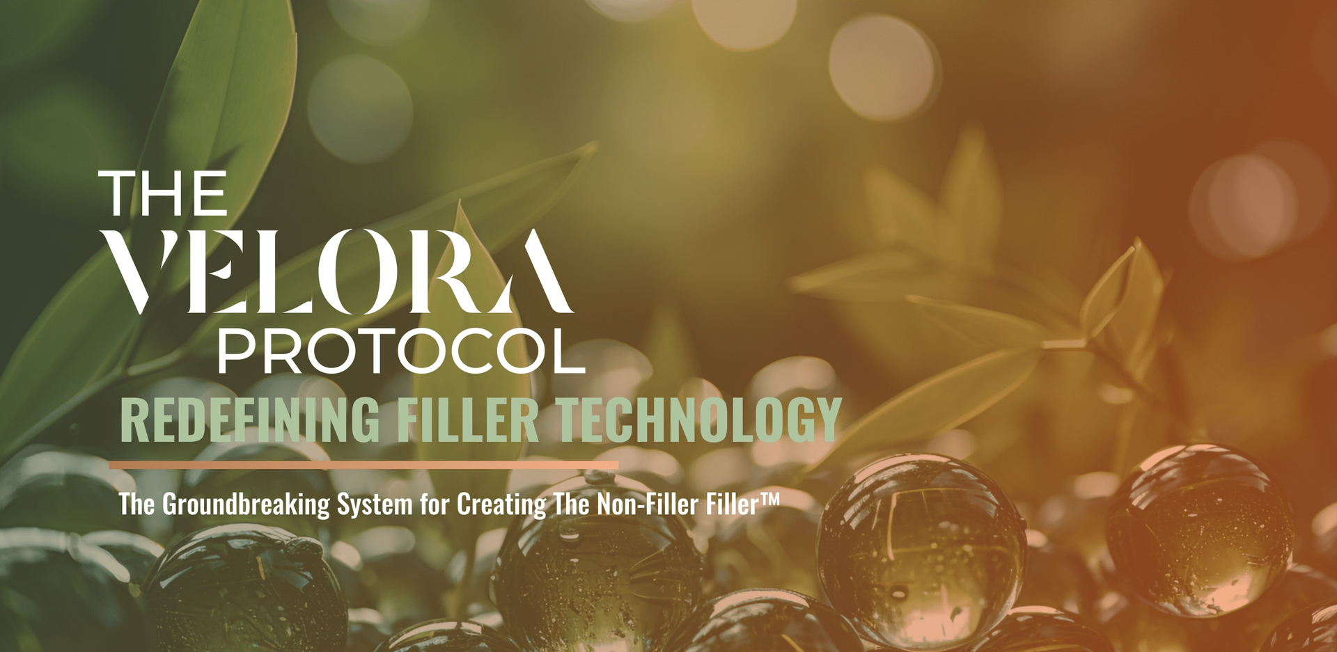 A poster for the velora protocol redefining filler technology