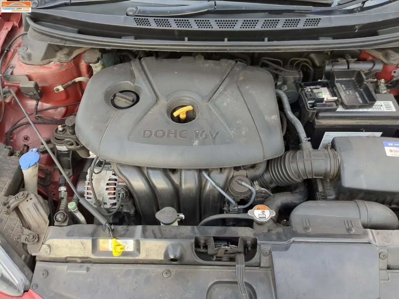 Car Engine Bay, Primarily Red, with A Black Engine — Jap Performance T/A All Tuggerah City Auto Dismantlers in Tuggerah, NSW