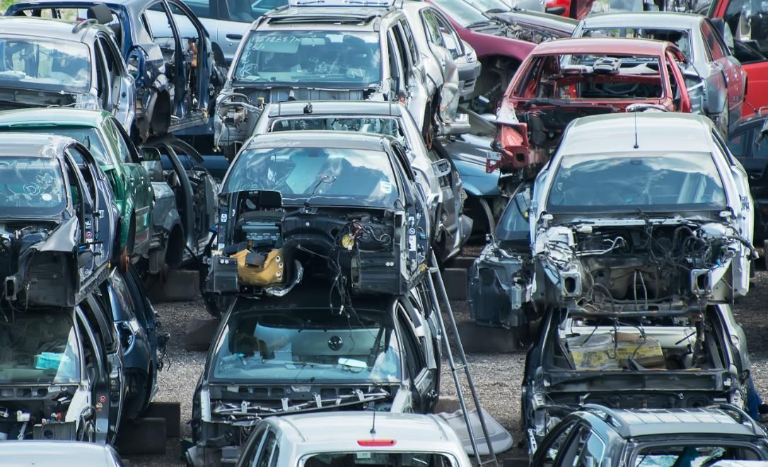 Scrap Cars Stacked in A Scrap Yard — Jap Performance T/A All Tuggerah City Auto Dismantlers in Tuggerah, NSW