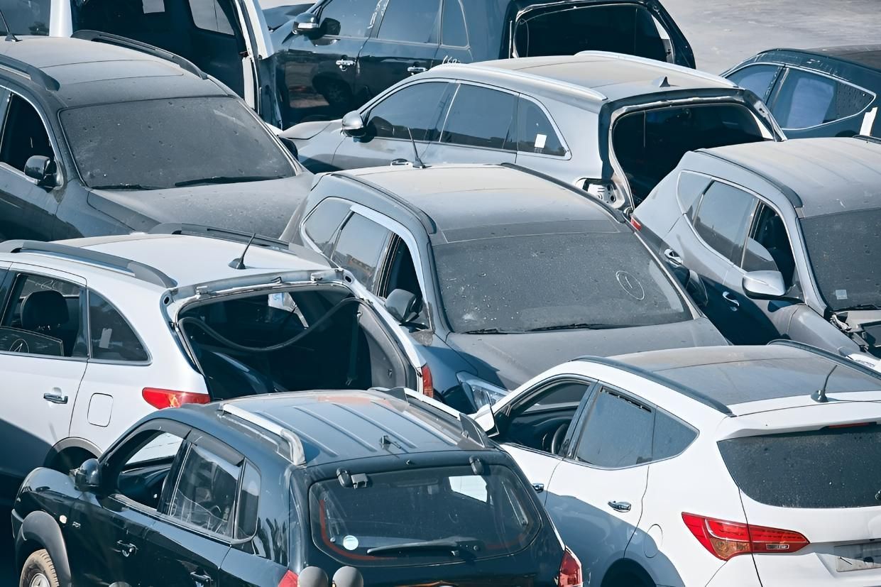 Cars Parked in A Scrap Yard — Jap Performance T/A All Tuggerah City Auto Dismantlers in Morriset, NSW