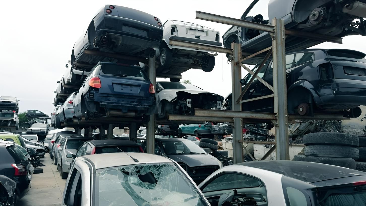 Cars Stacked in Rows at A Junkyard — Jap Performance T/A All Tuggerah City Auto Dismantlers in Bateau Bay, NSW