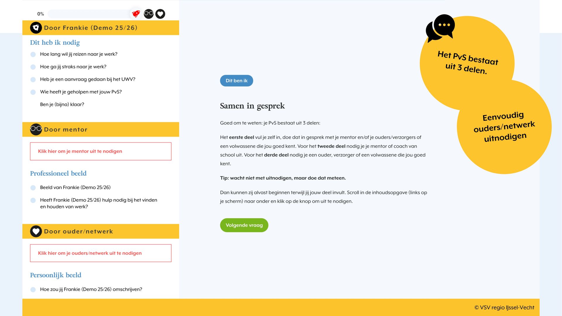 Een educatief webdashboard met cursusmodules, navigatielinks en een pop-uptekstvak over modulebeoordelingen.