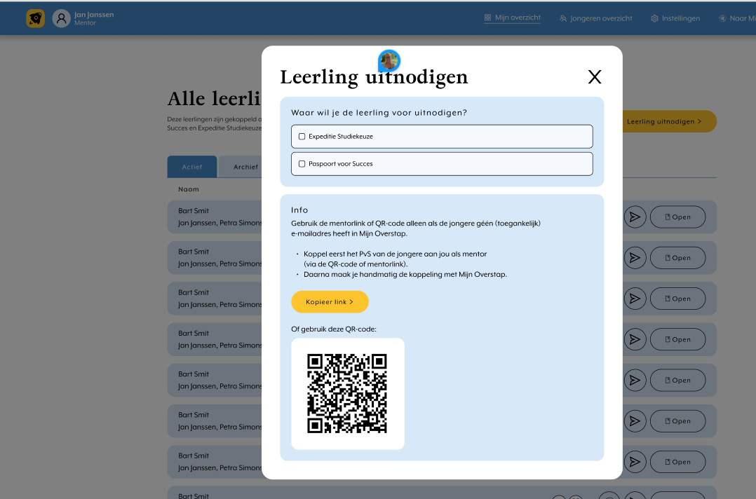 Nodig een leerling uit vragen van om Expeditie Studiekeuze in te vullen.