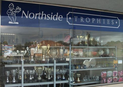 Assortment of trophies inside shop in Adelaide
