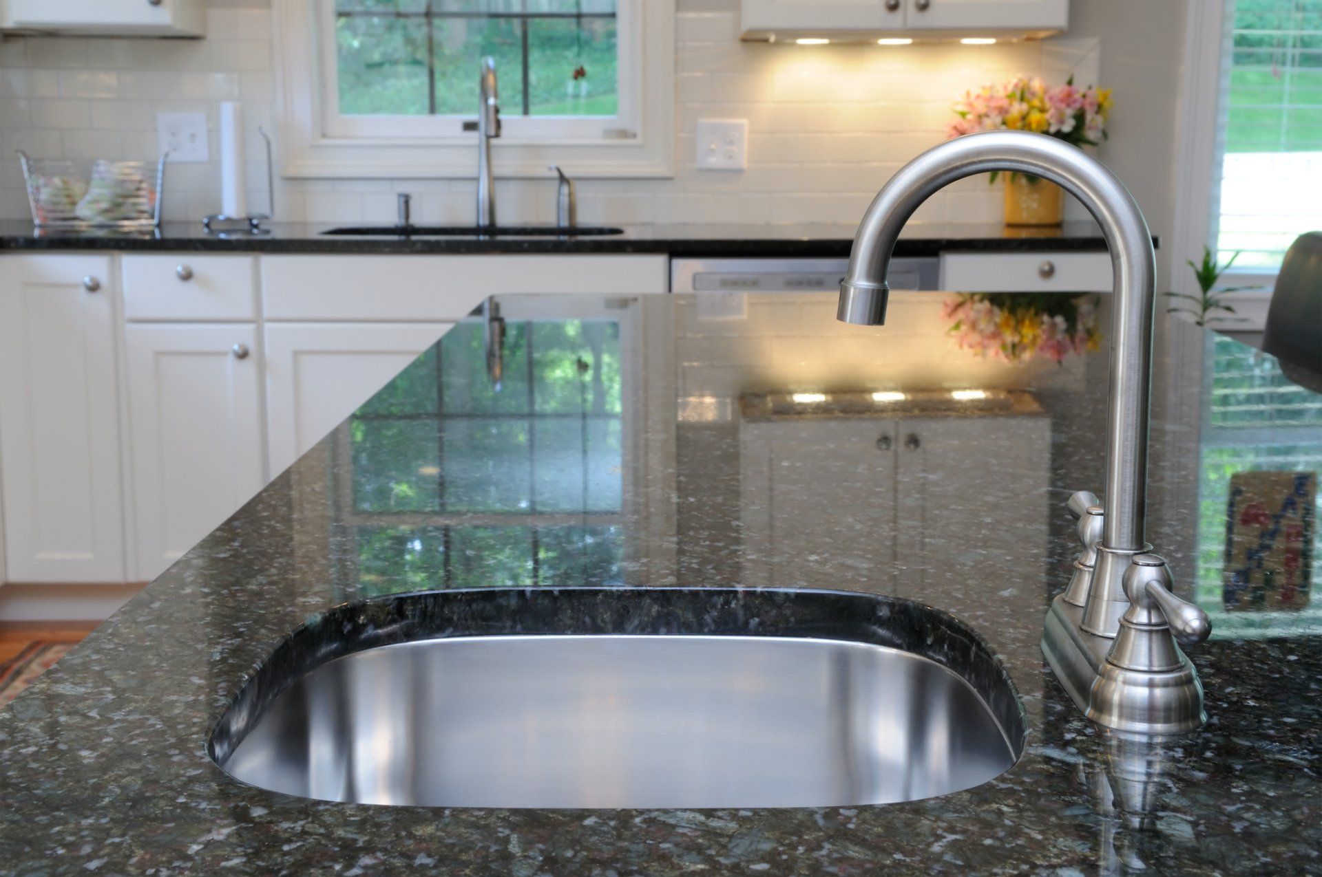 Kitchen Plumbing — Kitchen Sink on Granite Counter  in Fort Worth, Tx
