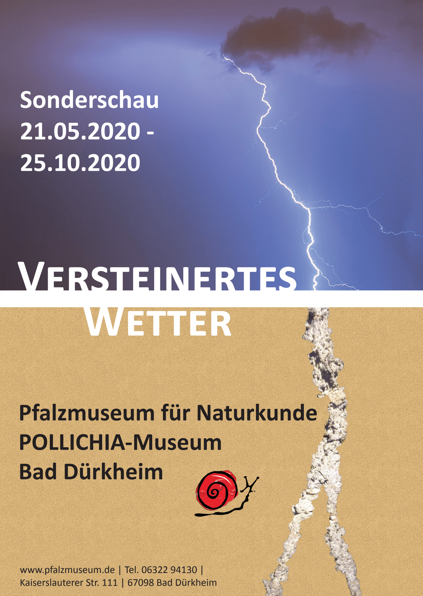 Ein Poster mit einem Blitz, der in den Boden geht, und dort eine Veränderung hinterlässt