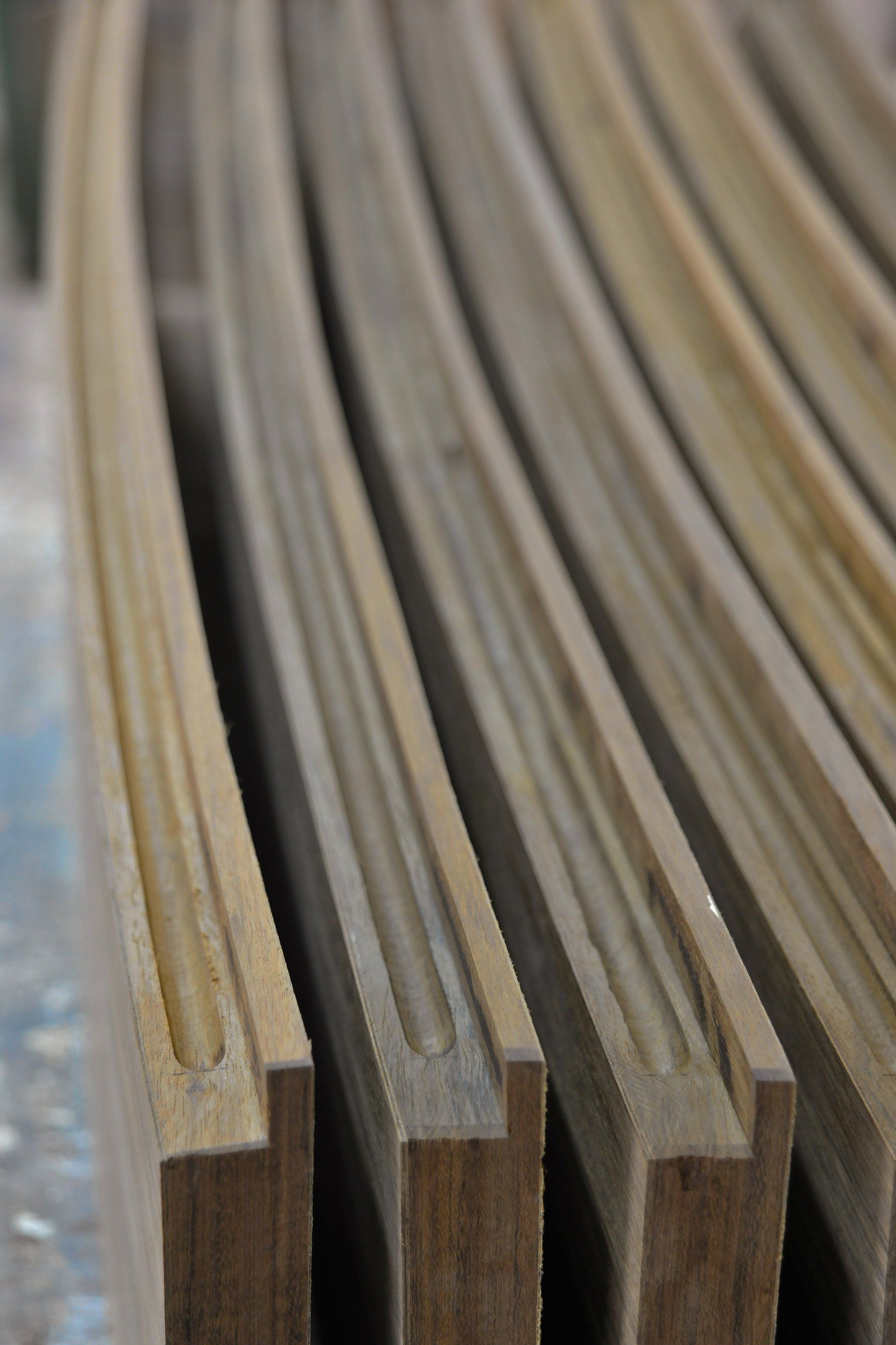 Dettagli di guide in legno