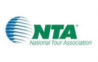 The logo for the national tour association has a globe on it.