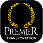 a black and gold logo for premier transportation