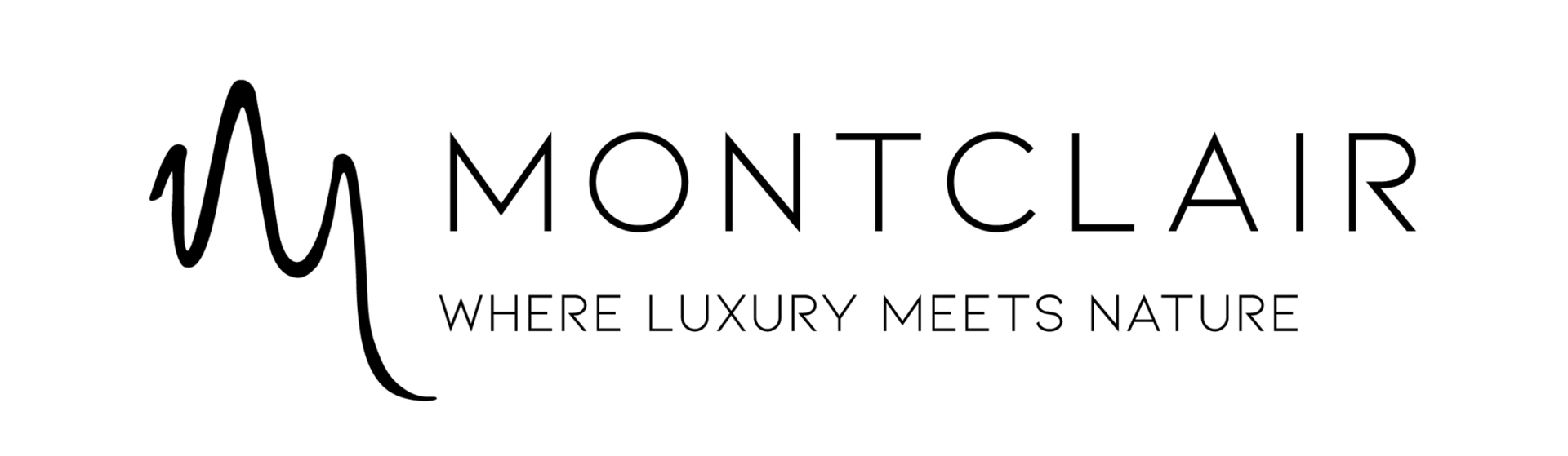 A black and white logo for montclair where luxury meets nature