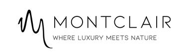 A black and white logo for montclair where luxury meets nature