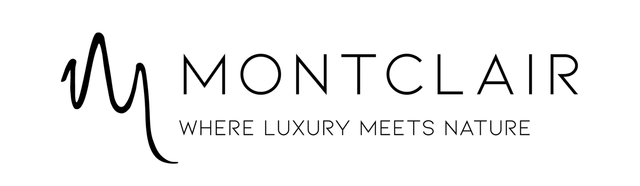 A black and white logo for montclair where luxury meets nature