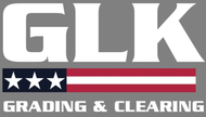 GLK Grading & Clearing logo: White letters 