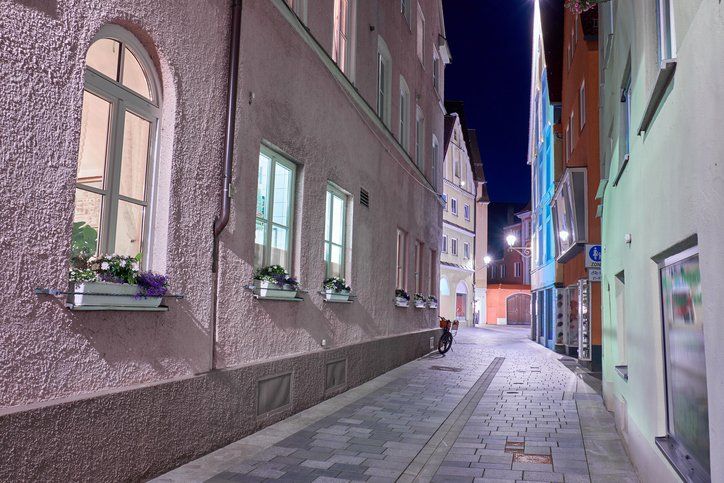 Residential Paving — Old Street at Night in Warsaw, IN