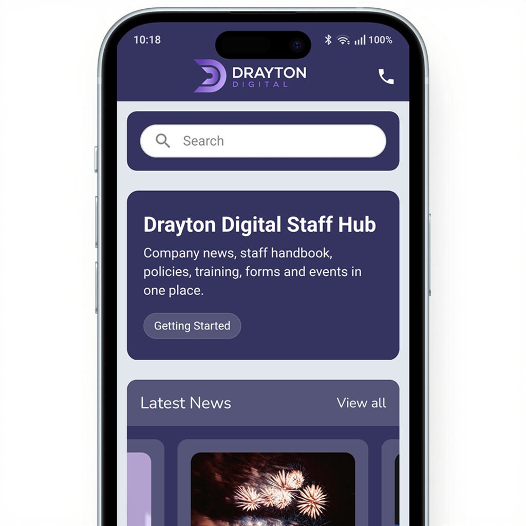 Image of Drayton Digital's staff hub app