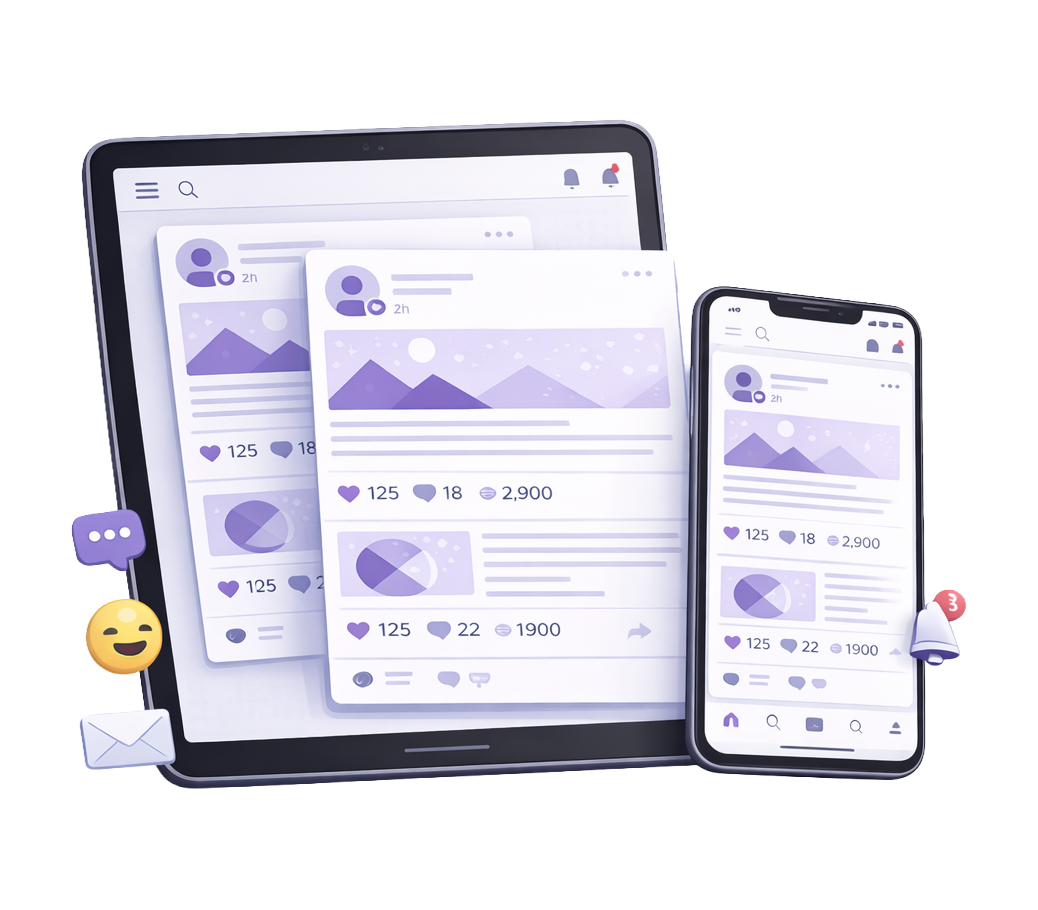 Social media posts that have been created by AI