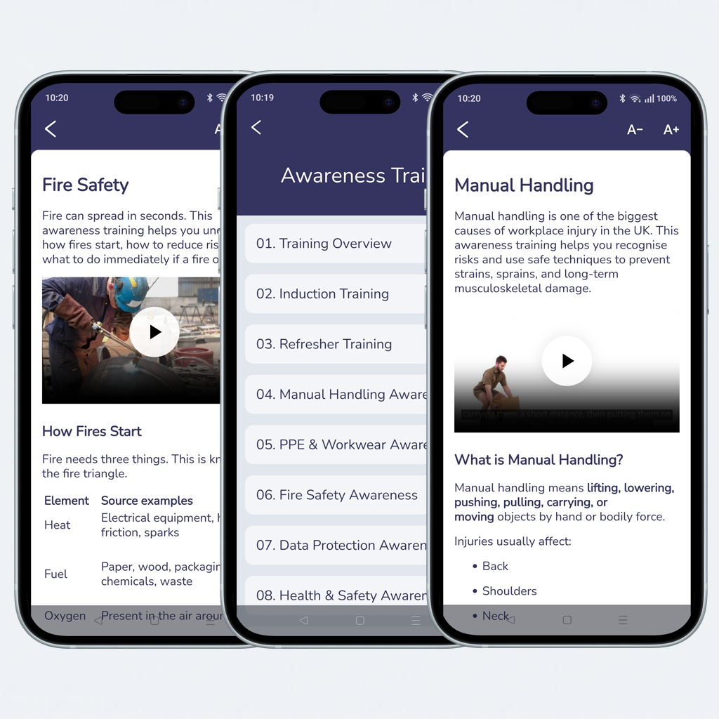 screenshots of awareness training