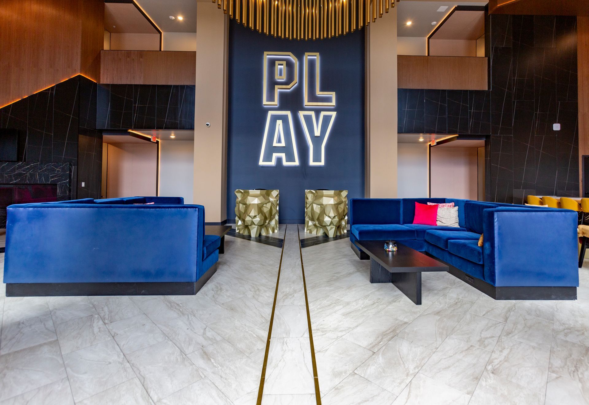 before and after of luxury apartment complex in st louis grand lobby