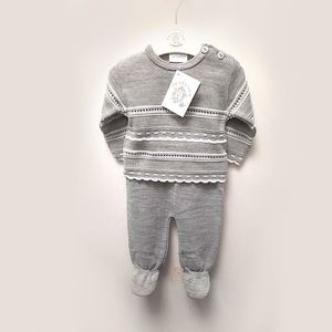 Grey knitted baby suit