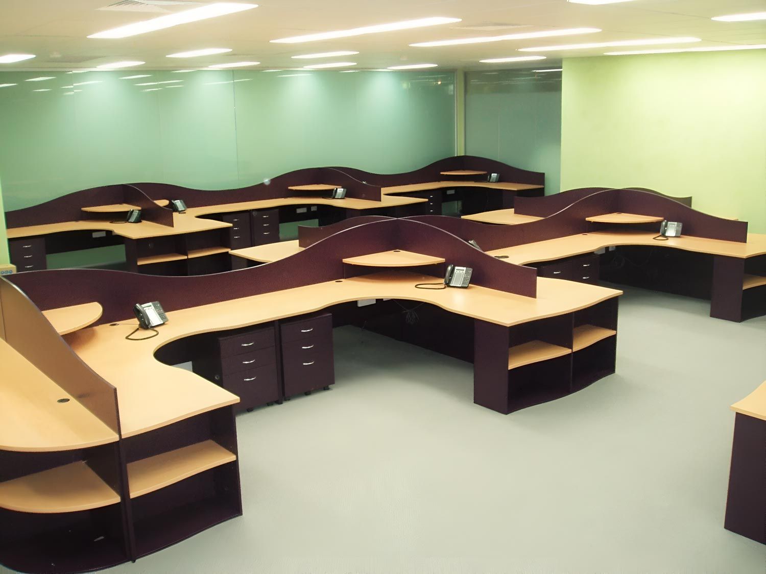 A Room With A Lot Of Cubicles And Telephones — Marlix Custom Timber Furniture Design and Joinery in Kiama, NSW