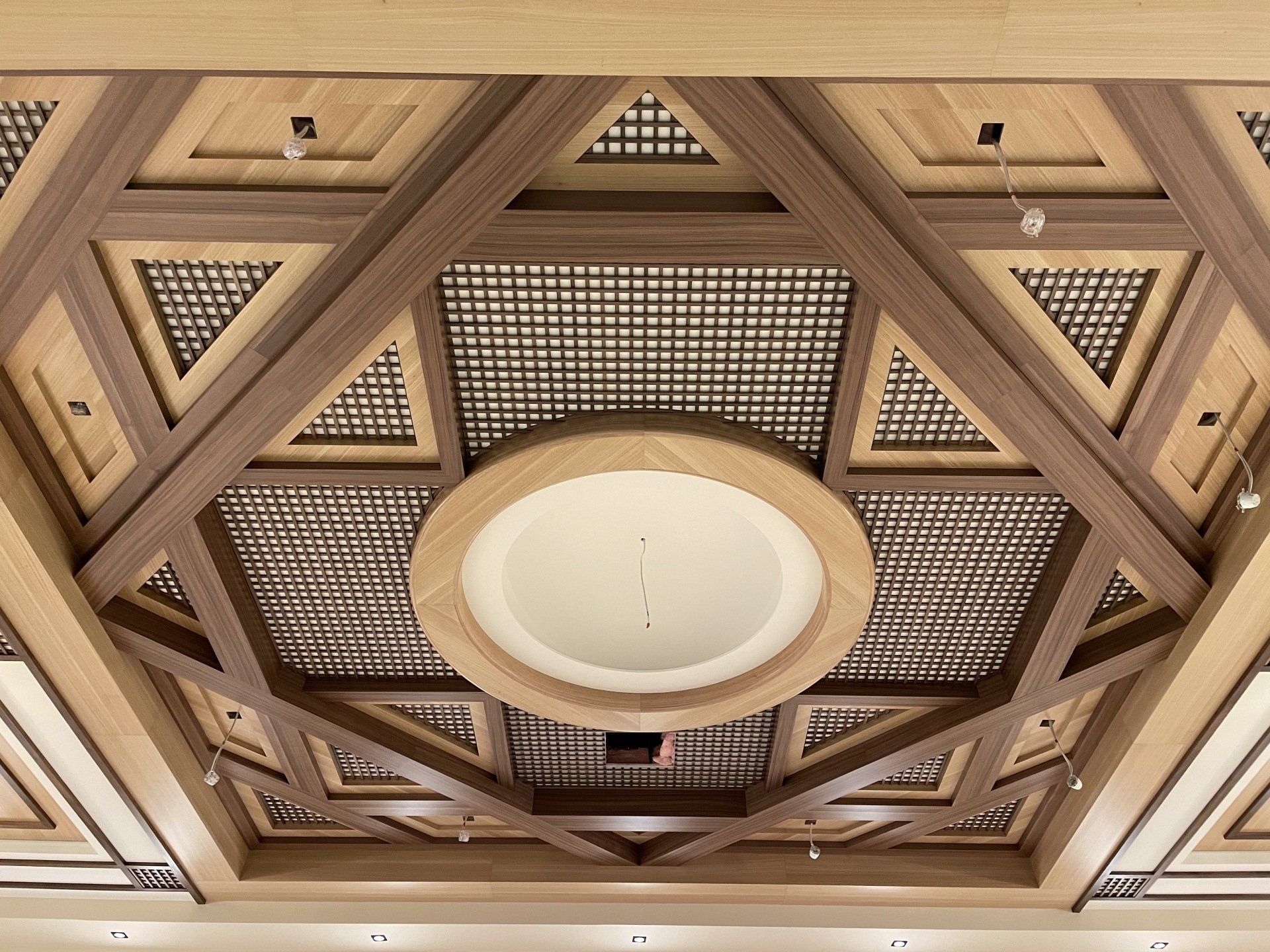 A Ceiling with Triangles and A Circle in The Middle — Marlix Custom Timber Furniture Design and Joinery in Unanderra, NSW