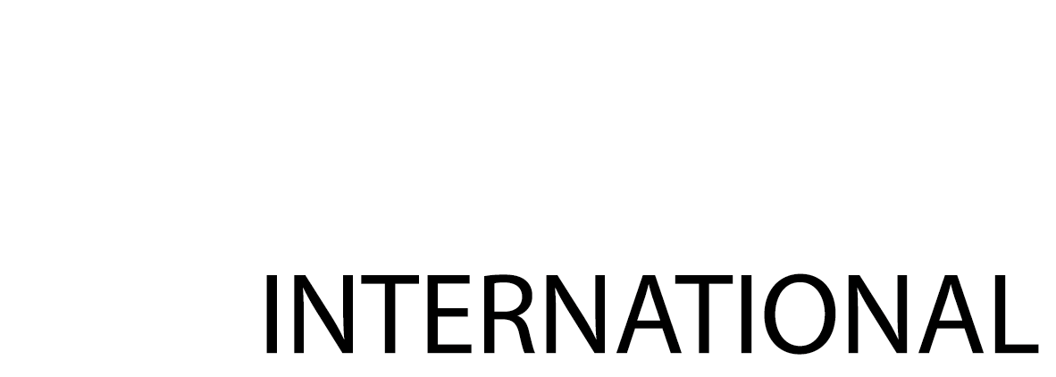 Het woord internationaal is in het zwart op een witte achtergrond geschreven.