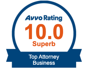 A logo for avvo rating 10.0 superb top attorney business