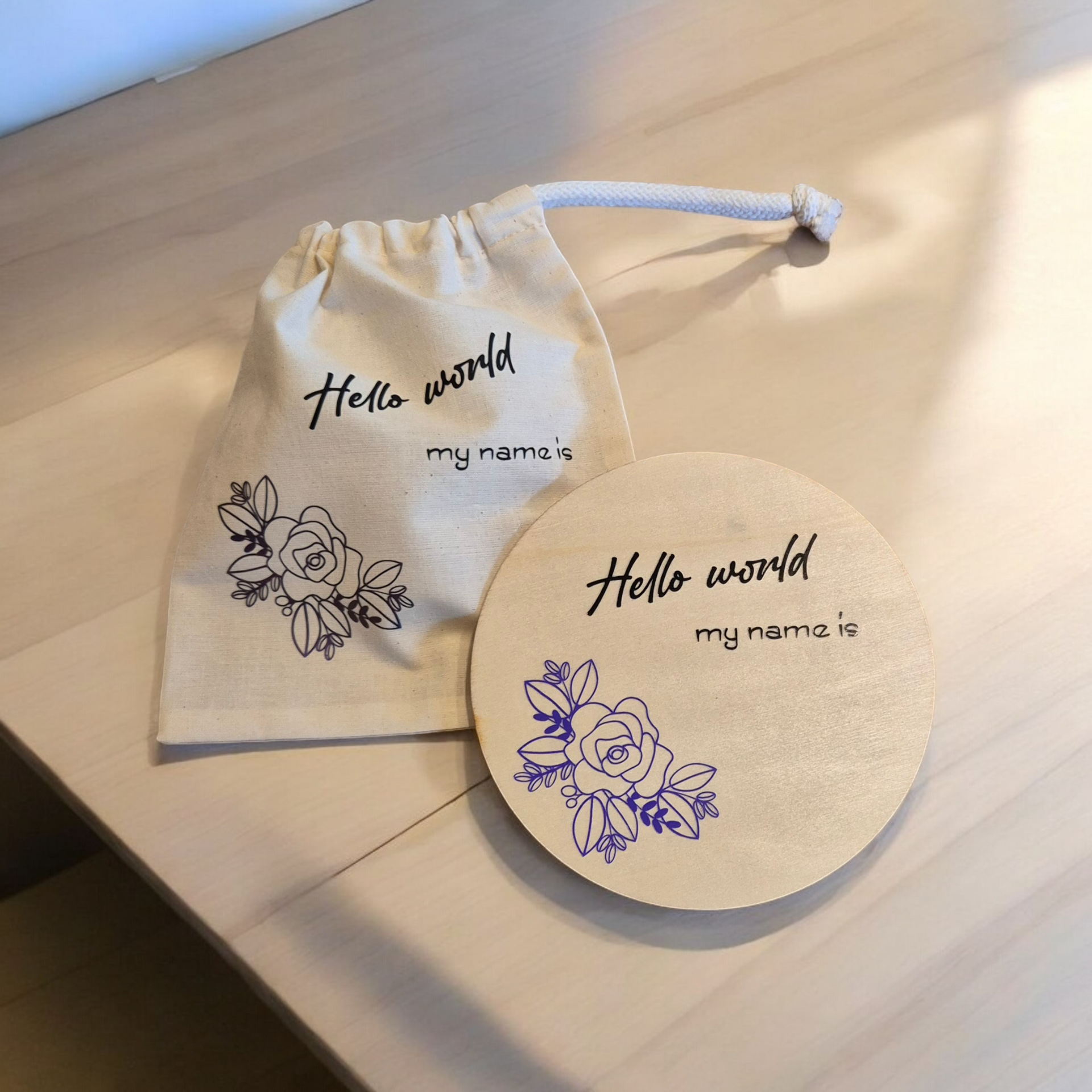 Bewaarzakje geboorteaankondiging