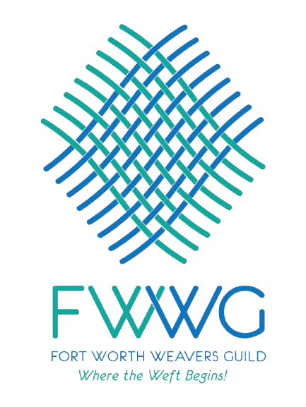 A logo for fort worth weavers guild where the weft begins