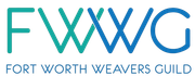 The logo for fort worth weaver 's guild is blue and green.