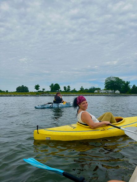 Gina kayaking