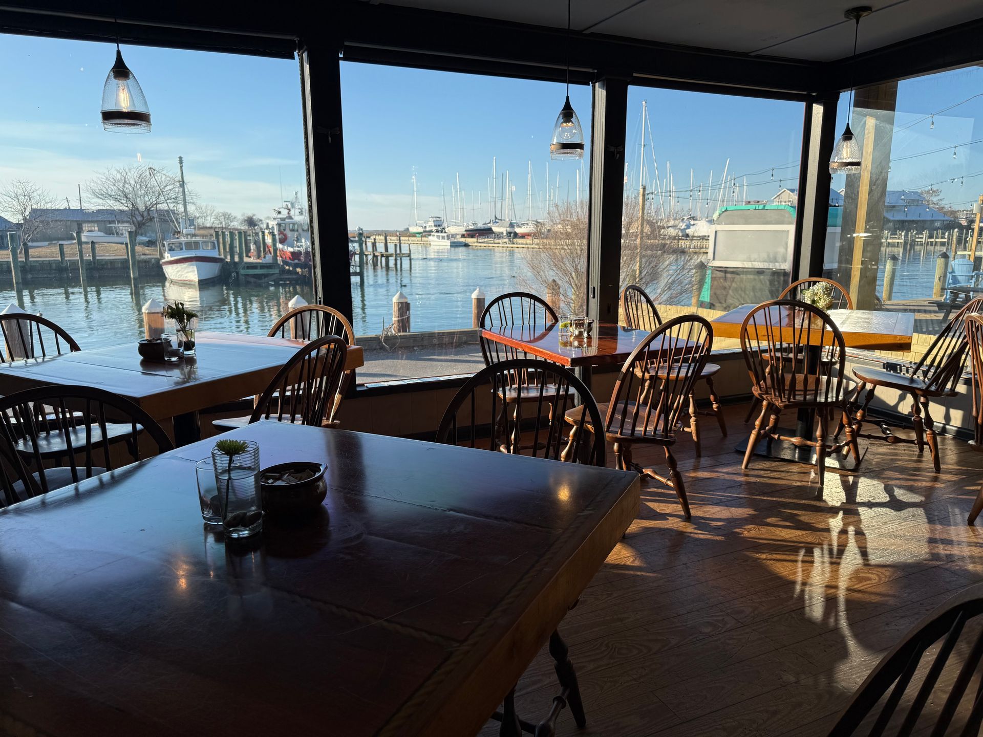 Gina's at the Bridge dining and waterfront view