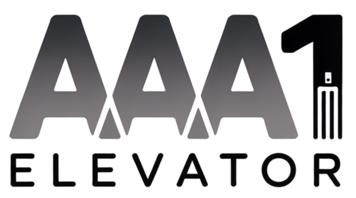 A black and white logo for aaa1 elevator