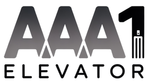 A black and white logo for aaa1 elevator